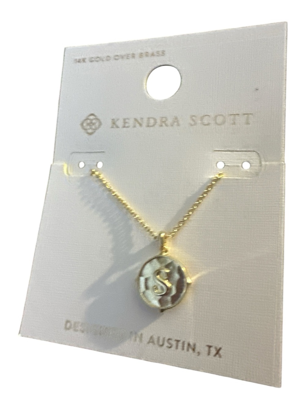 NWT Kendra Scott Gold Initial S Disc Necklace - 14 k Gold over brass